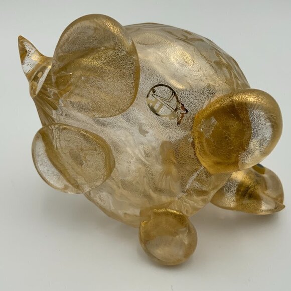 RARE Murano Art Glass Reptile Small Golden Burst Turtle, 6" Long x 4" Tall - Picture 7 of 9